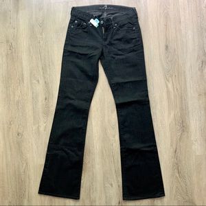 7 For All Mandkind Bootcut Black Lowrise Jeans